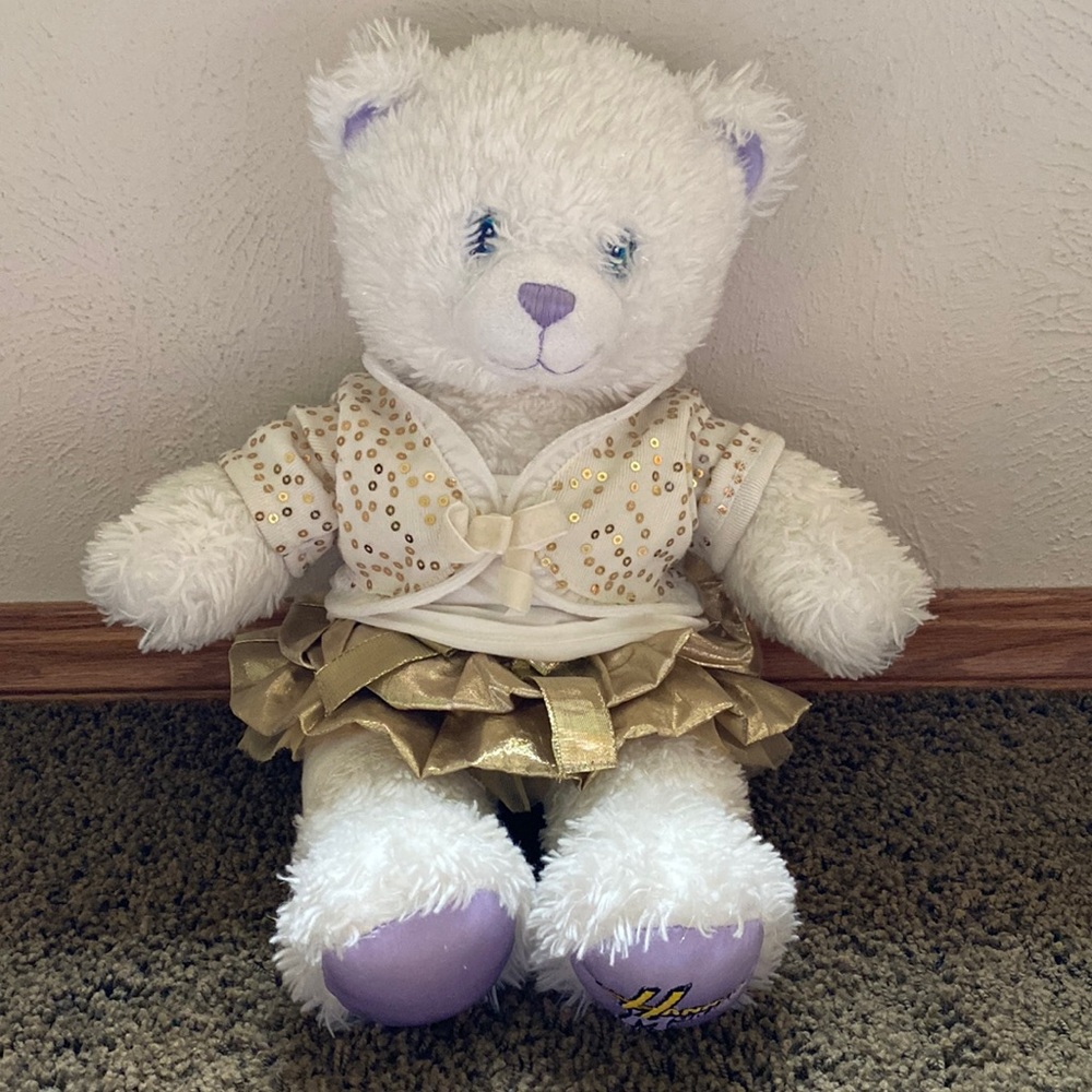Build-A-Bear Hannah Montana Bear with Gold Sequin & Sparkle outfit